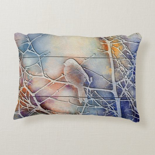 湿地のシルエット化した鳥 アクセントクッション (裏面)