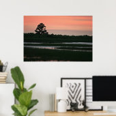 湿地の夕日 ポスター (ホームオフィス)