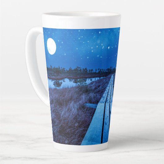 湿地の夜 カフェラテマグ (左アングル)