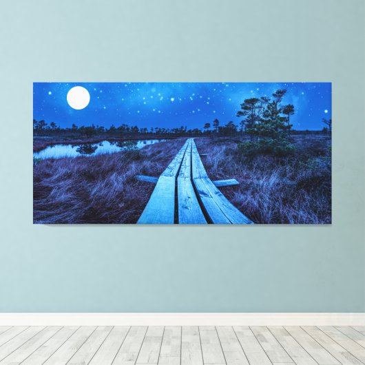 湿地の夜 キャンバスプリント (インサイチュ (ウッドフロア))