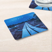 湿地の夜 スクエアペーパーコースター (アングル)