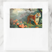 湿地の森ワイルドタイガーヴィンテージポスター 長方形シール (バッグ)
