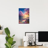 湿地の魅惑ピンクの交響曲 ポスター (ホームオフィス)