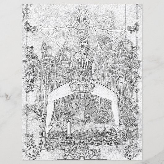 湿地ウィッチダークマジックカラーリングページ紙 (正面)