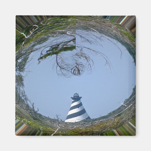 湿地シリーズのハッタラス岬ライトハウス マグネット (正面)