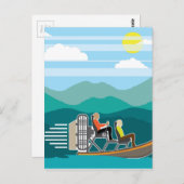 湿地ボートに乗るエアボート ポストカード (正面/裏面)