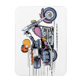 湿地モーターバイクの漫画マグネット マグネット (縦)