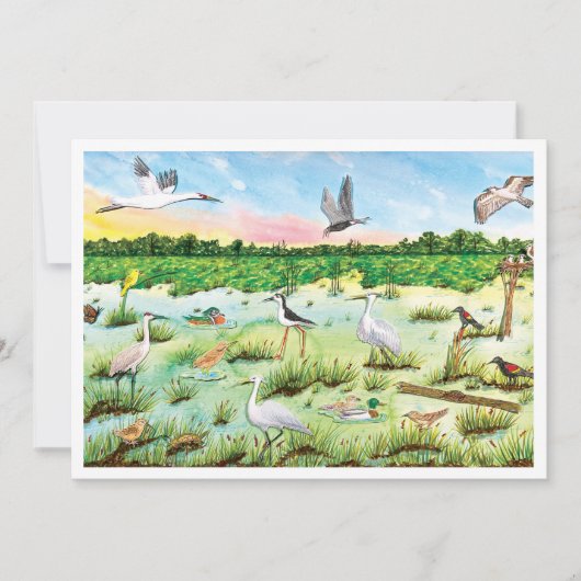 湿地帯フラットグリーティングカード サンキューカード (正面)