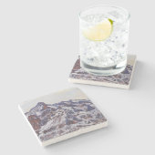 湿地帯（雪の多い冬の風景） ストーンコースター (横)