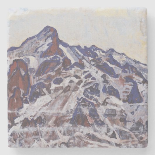 湿地帯（雪の多い冬の風景） ストーンコースター (正面)