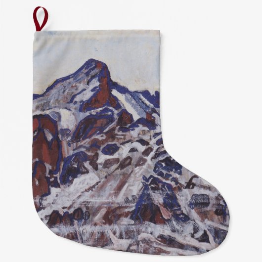 湿地帯（雪の多い冬の風景） ラージクリスマスストッキング (正面)