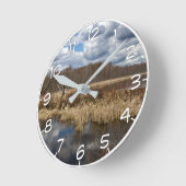 湿地雲海 ラウンド壁時計 (傾斜)
