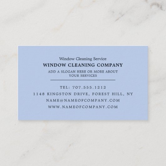 湿式ウィンドウ、ウィンドウクリーナー、クリーニングサービス 名刺 (裏面)