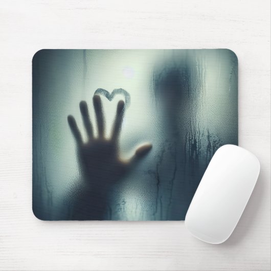 湿式ガラス上の手描きハート マウスパッド (マウス)