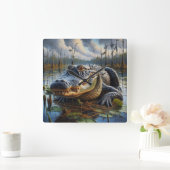 湿式キングゲーターウォールクロック スクエア壁時計 (ホーム)