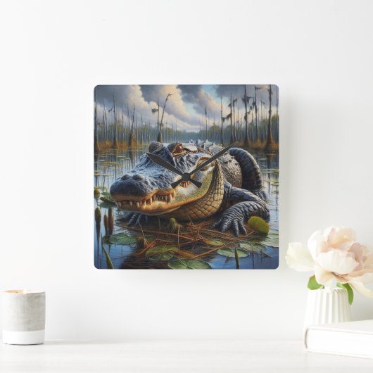 湿式キングゲーターウォールクロック スクエア壁時計 (ホーム)