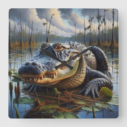 湿式キングゲーターウォールクロック スクエア壁時計 (正面)