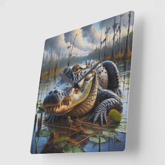 湿式キングゲーターウォールクロック スクエア壁時計 (傾斜)