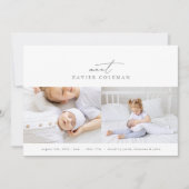 「満たす」私たちのベビー写真コラージュ誕生 案内状 (正面)