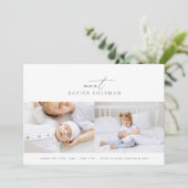 「満たす」私たちのベビー写真コラージュ誕生 案内状 (スタンド正面)