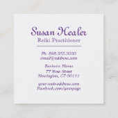 満ちている霊気のヨガエネルギー治療師ライト スクエア名刺 (裏面)