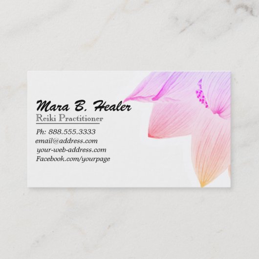 満ちている*~*のはすヨガの霊気エネルギー治療師ライト 名刺 (裏面)