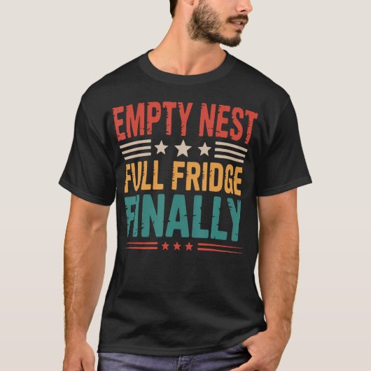 満タンの冷蔵庫 親としての役割 空っぽの巣立つ子供の親 Empty N Tシャツ (正面)