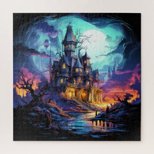 満不気味幽霊のよく出る詰の下に住む ジグソーパズル (縦)