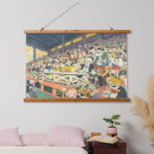 「満員の家」ウォールタペストリー 吊り下げ型タペストリー (寝室)