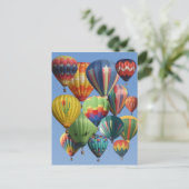 満員カラフルの熱気球 ポストカード (スタンド正面)