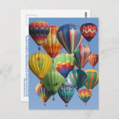 満員カラフルの熱気球 ポストカード (正面/裏面)