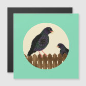 満天の園鳥が柵の上に座った (正面/裏面)