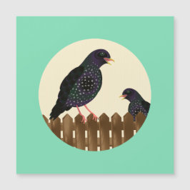 満天の園鳥が柵の上に座った