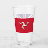 満島の国旗を持つ愛国的なガラスのカップ タンブラーグラス (正面)