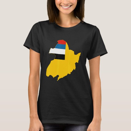 満州国の国旗の地図 Tシャツ (正面)