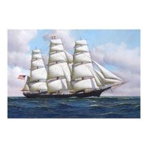 満帆のアメリカ飛んでいるのクリッパー雲