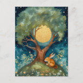 満月うさぎポストカード ポストカード (正面)