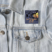 満月およびフクロウのシルエット 缶バッジ (インサイチュ)