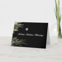 満月および松の木のユール（キリスト降誕祭）カード シーズンカード