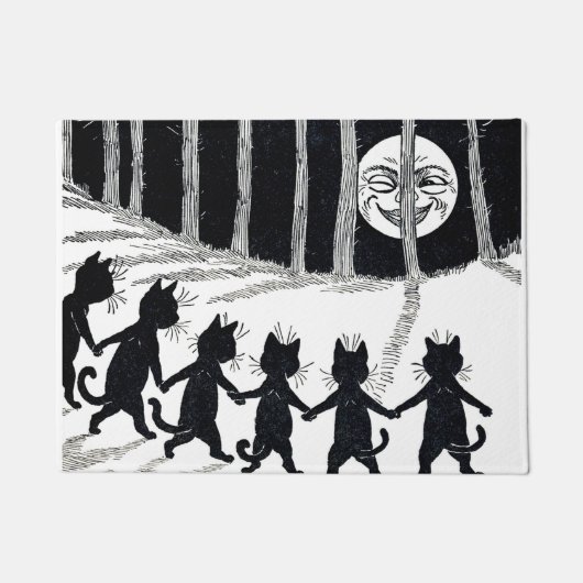 満月および猫、ルイWain ドアマット (正面)