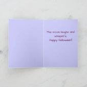 満月および黒猫ハロウィン カード (内部)