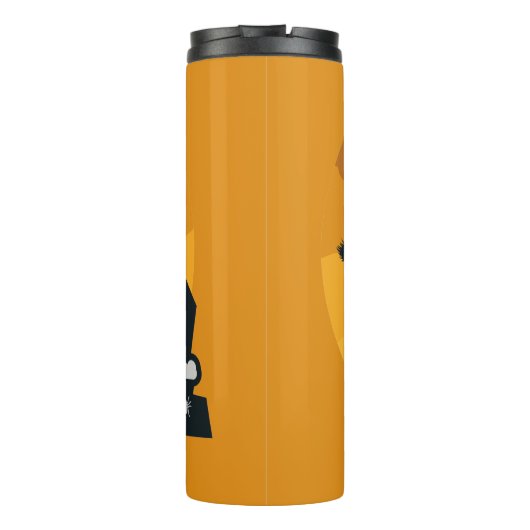 満月かわいらしに飛んでいる対する魔女ほうき タンブラー (裏面)