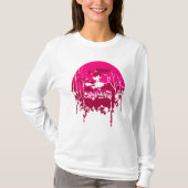 満月かわいらしに飛んでいる対する魔女ほうき Tシャツ (正面)