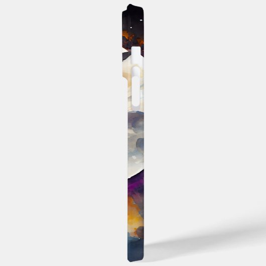 満月かわいらしの水彩黒猫 Case-Mate iPhoneケース (裏面 / 左)