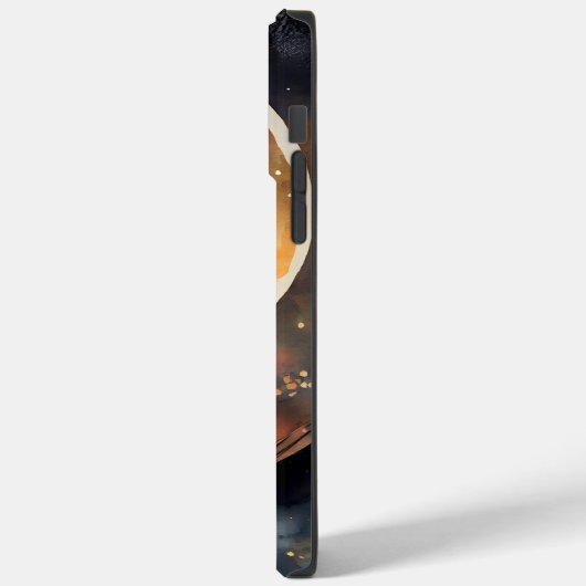 満月かわいらしの水彩黒猫 Case-Mate iPhoneケース (裏面 / 左)