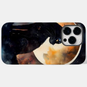 満月かわいらしの水彩黒猫 Case-Mate iPhoneケース (裏面 (横))