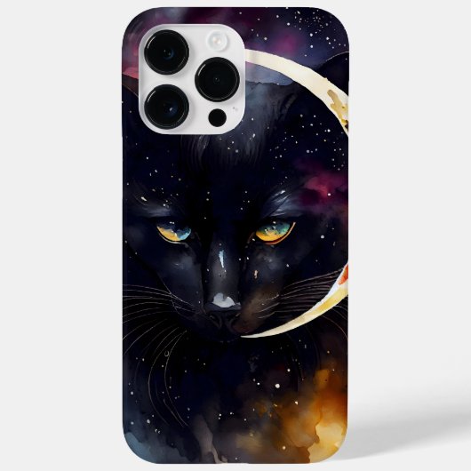 満月かわいらしの水彩黒猫 Case-Mate iPhoneケース (裏面)
