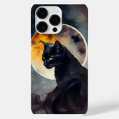 満月かわいらしの水彩黒猫 Case-Mate iPhoneケース (裏面)