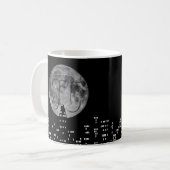 満月が空に浮かぶ コーヒーマグカップ (正面左)