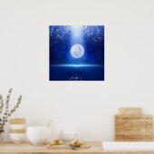 満月すごいの海の景色のポスター ポスター (キッチン)